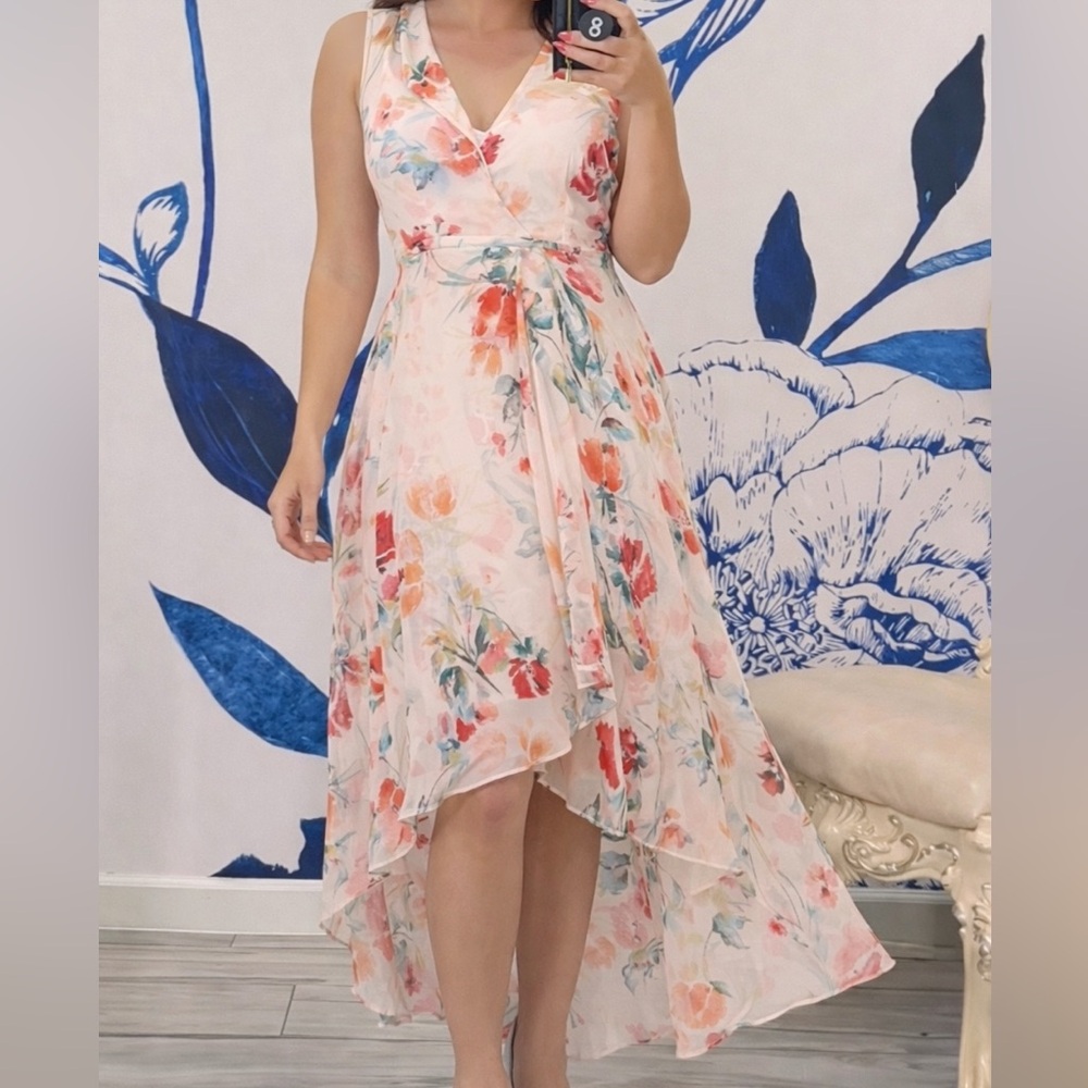 Floral Sleeveless High-Low Dress
